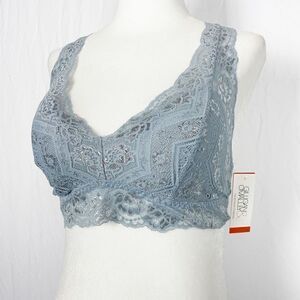 BUY 1 GET 1 FREE Gilligan & O’Malley bralette padded lace gray shimmer new with